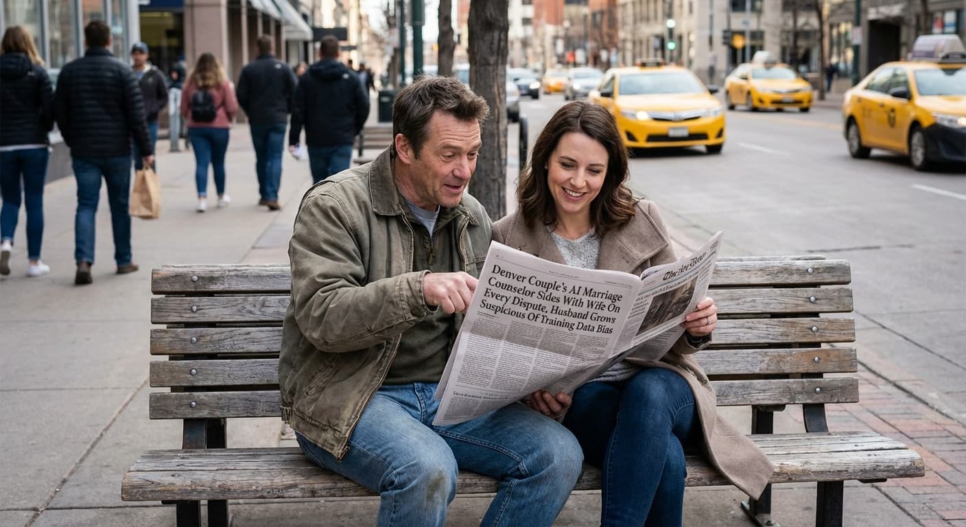 Denver Couple's AI Marriage Counselor Sides With Wife On Every Dispute, Husband Grows Suspicious Of Training Data Bias