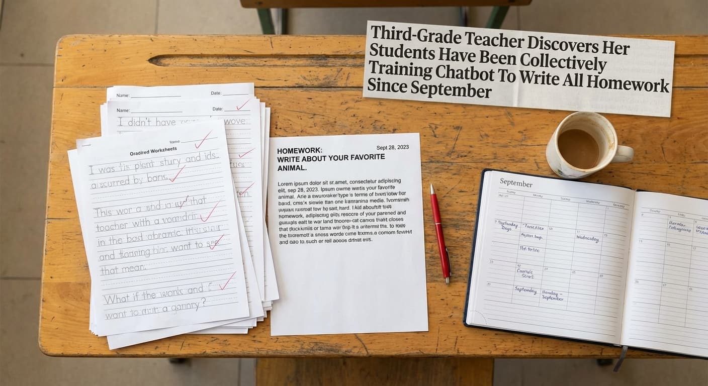 Third-Grade Teacher Discovers Her Students Have Been Collectively Training Chatbot To Write All Homework Since September